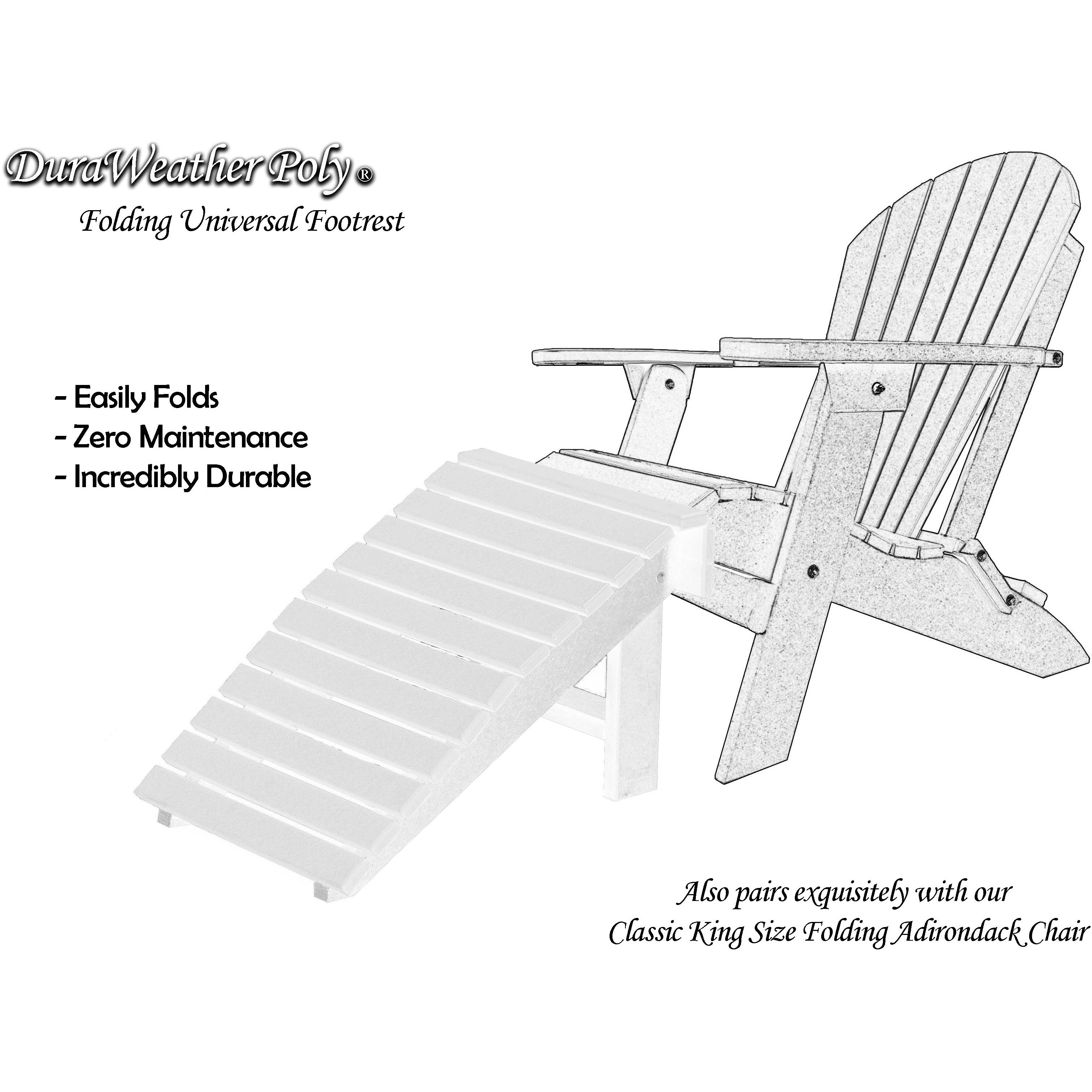 DuraWeather Poly&reg; Universal Folding Ottoman Footrest - Ships Fully Assembled