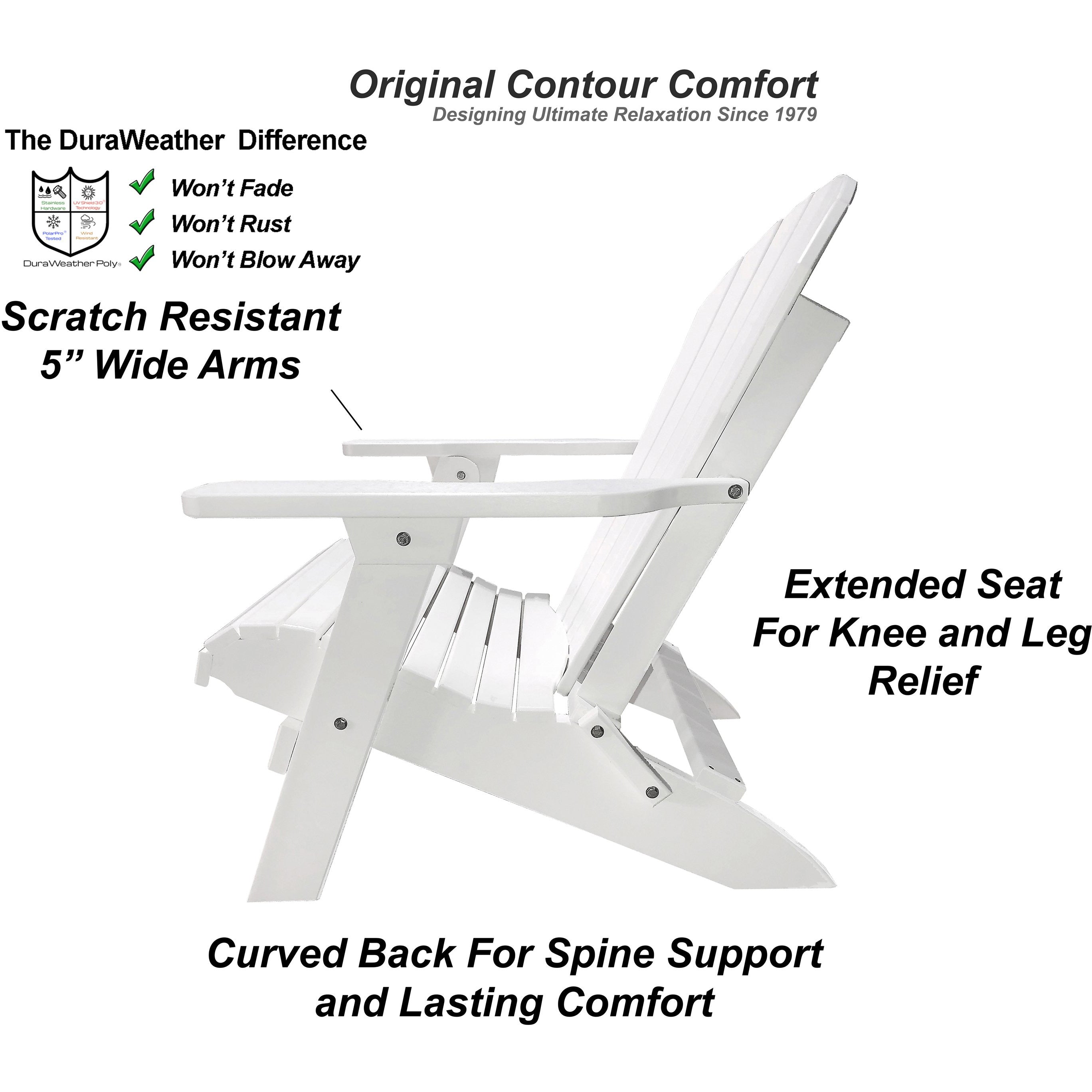 folding white poly adirondack chair