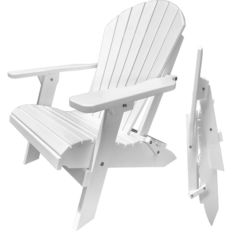 white folding poly adirondack chair