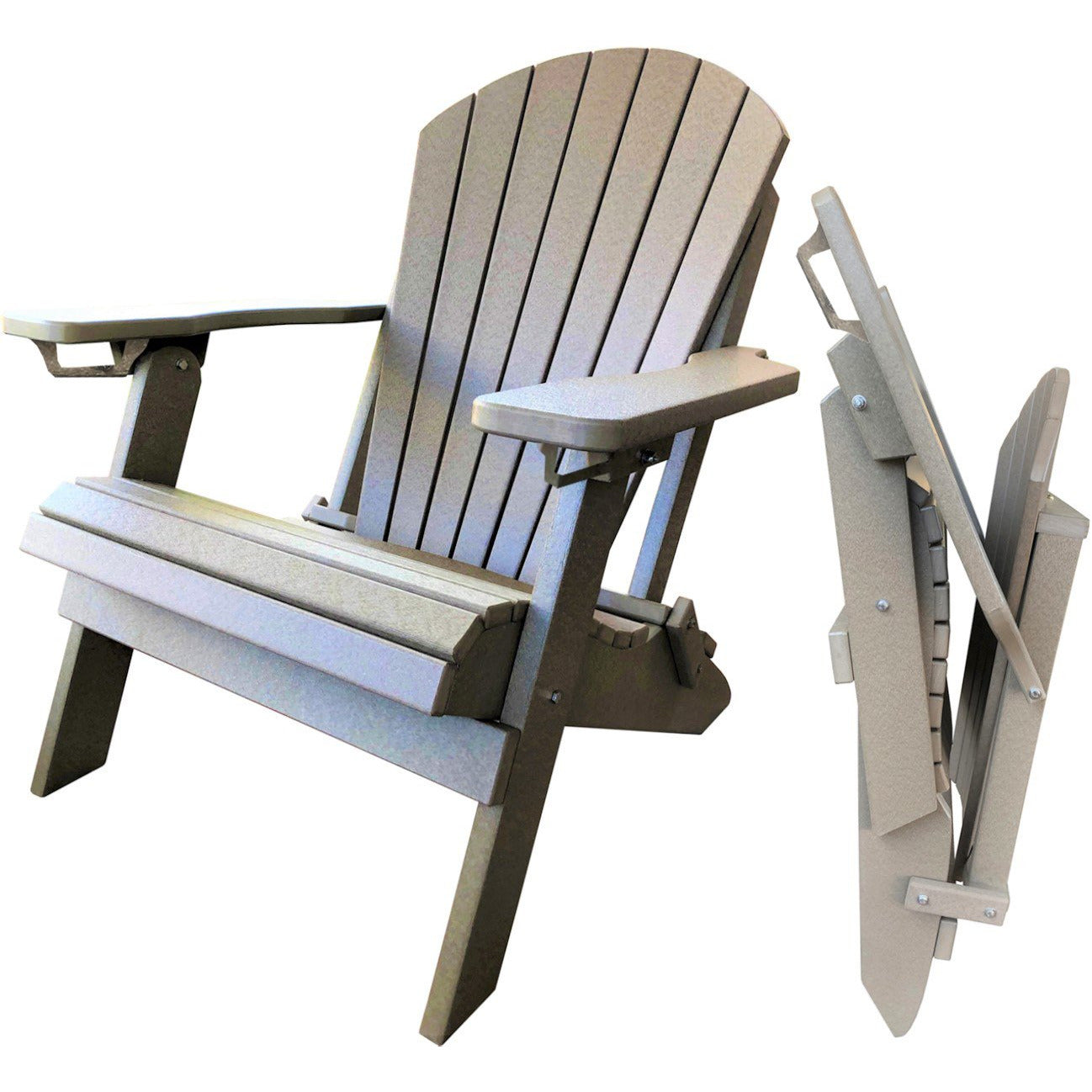 DURAWEATHER POLY® Folding Adirondack Chair With Built-in Cup Holders King-Size