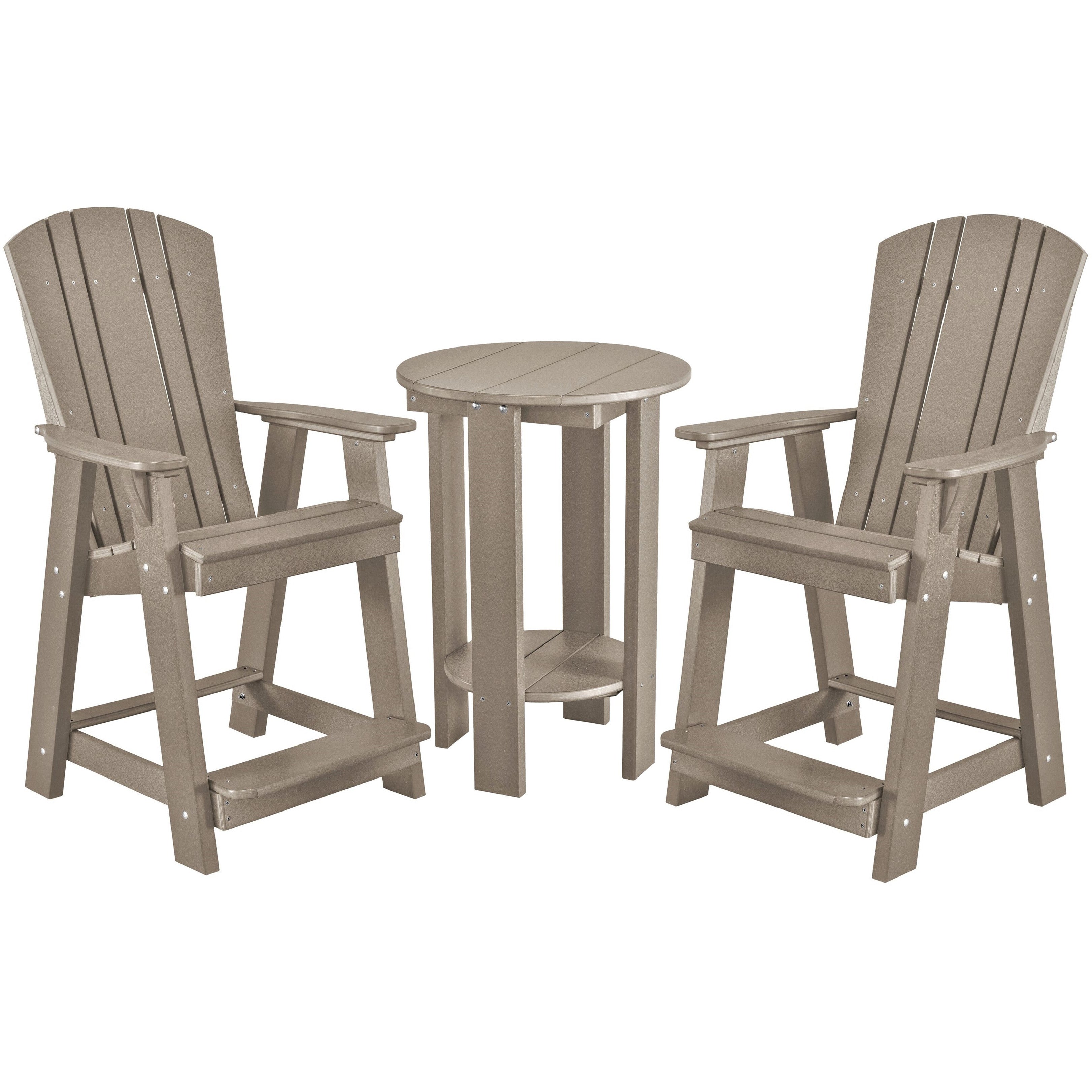 DURAWEATHER POLY® Set of 3 - Plantation Adirondack Chairs Counter Height