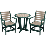 birchwood taupe on natural forest green three piece countryside bistro set poly patio furniture