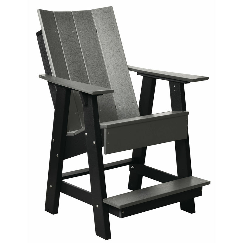 charcoal grey on black modern counter height chair all weather poly wood