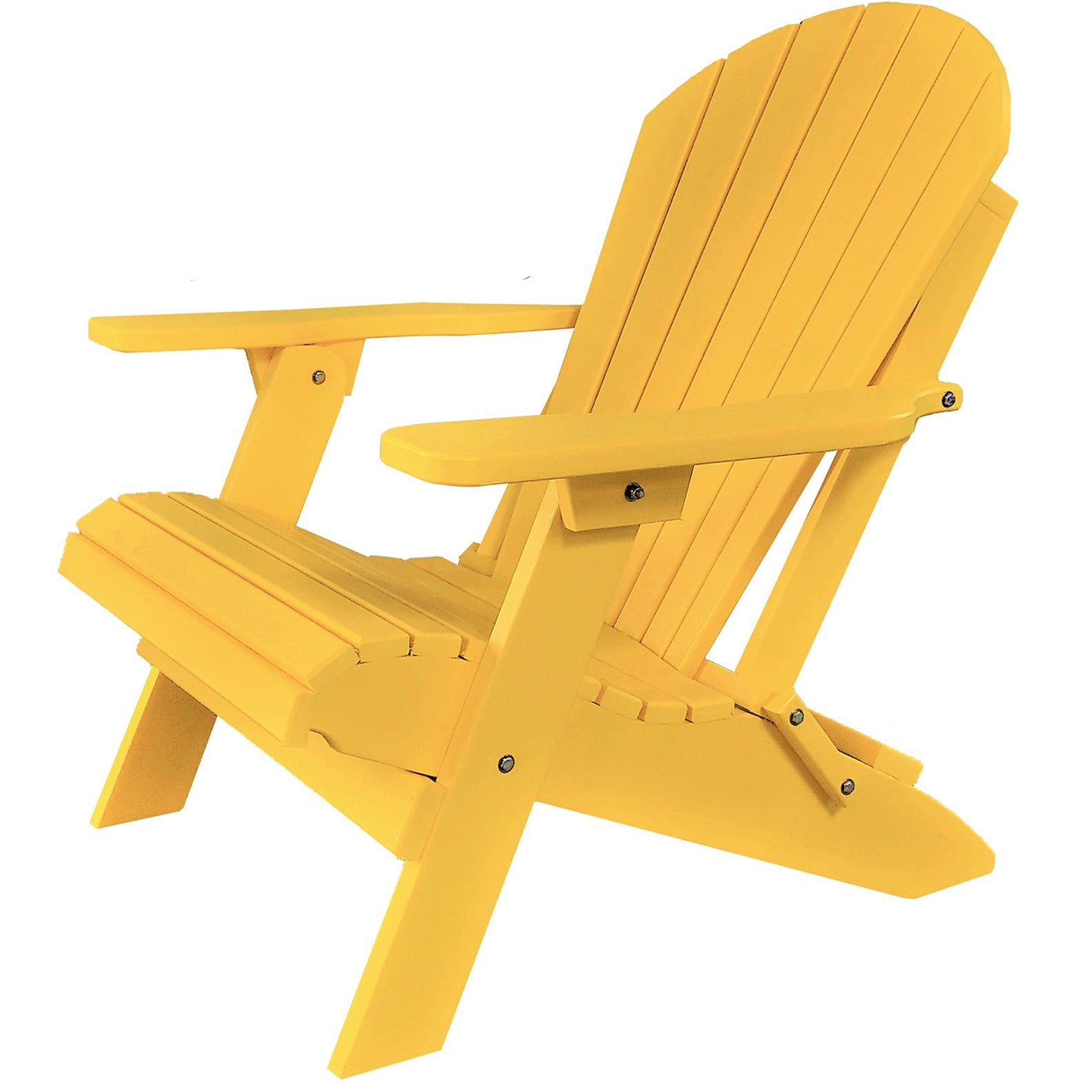 DuraWeather Poly&reg; King Size Folding Adirondack Chair - (Lemon Yellow)