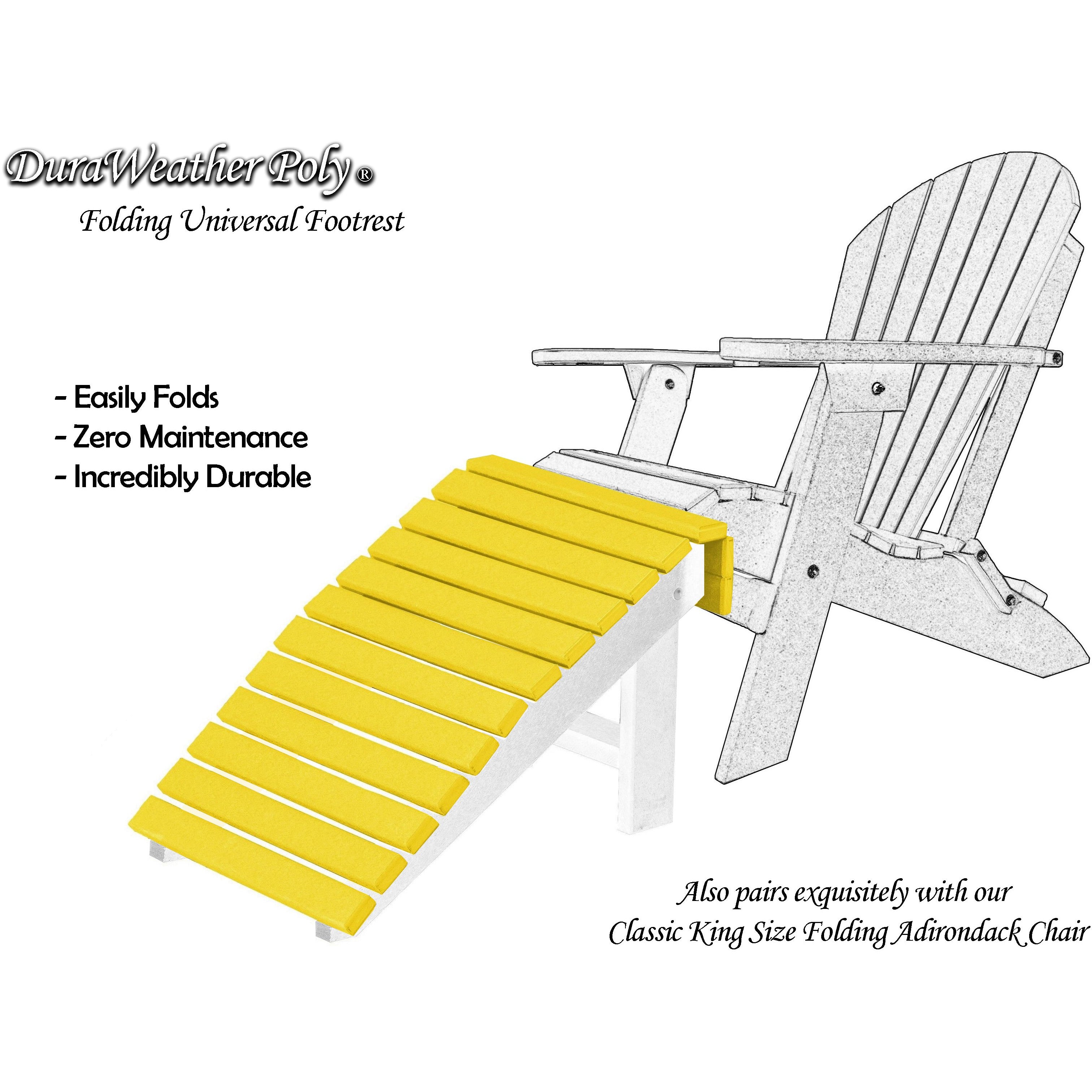 DuraWeather Poly&reg; Universal Folding Ottoman Footrest - Ships Fully Assembled