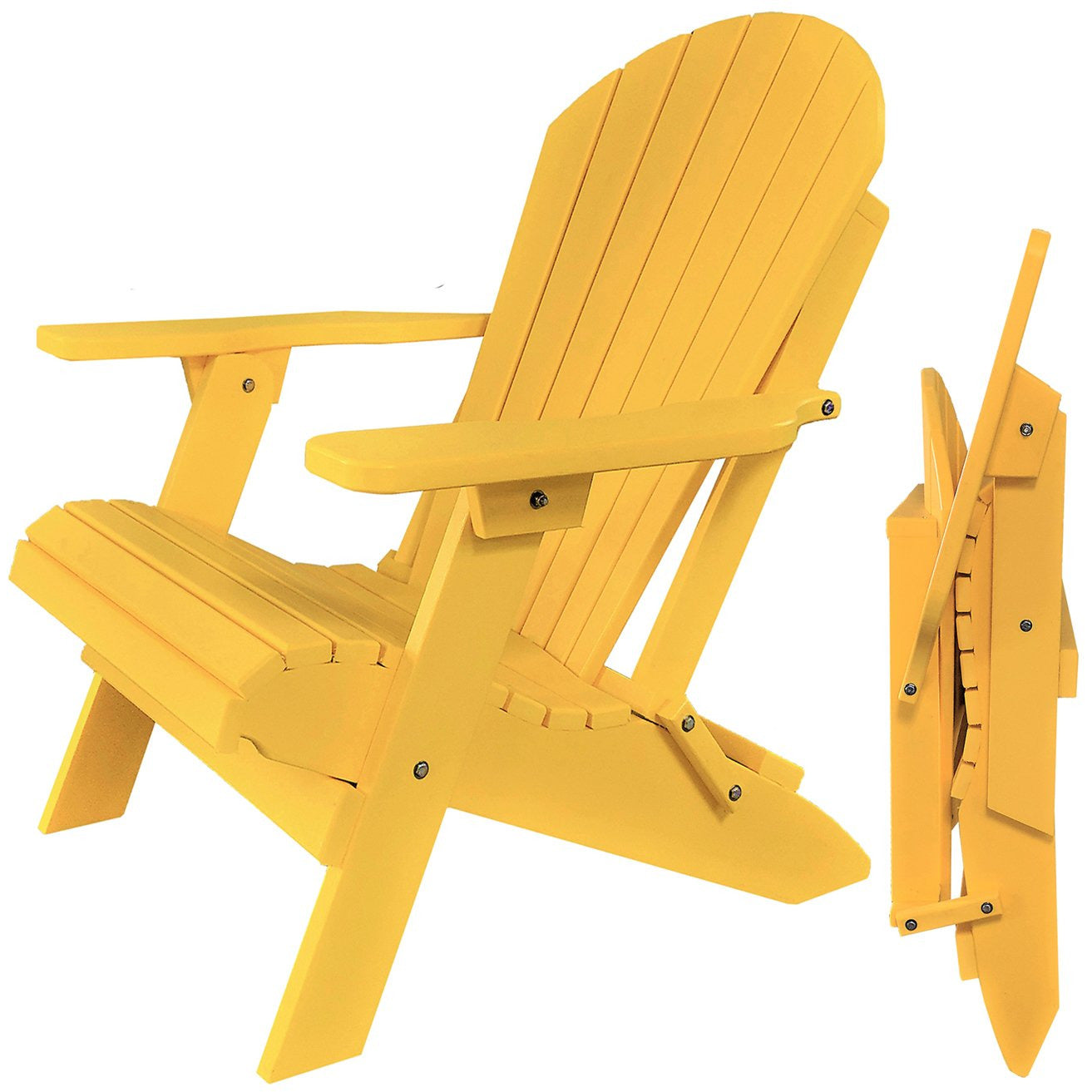 yellow duraweather king size folding adirondack chair all weather poly wood