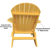 DuraWeather Poly&reg; King Size Folding Adirondack Chair - Exclusive Wood Grain Poly-resin