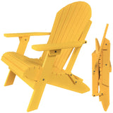 folding yellow polywood adirondack chair