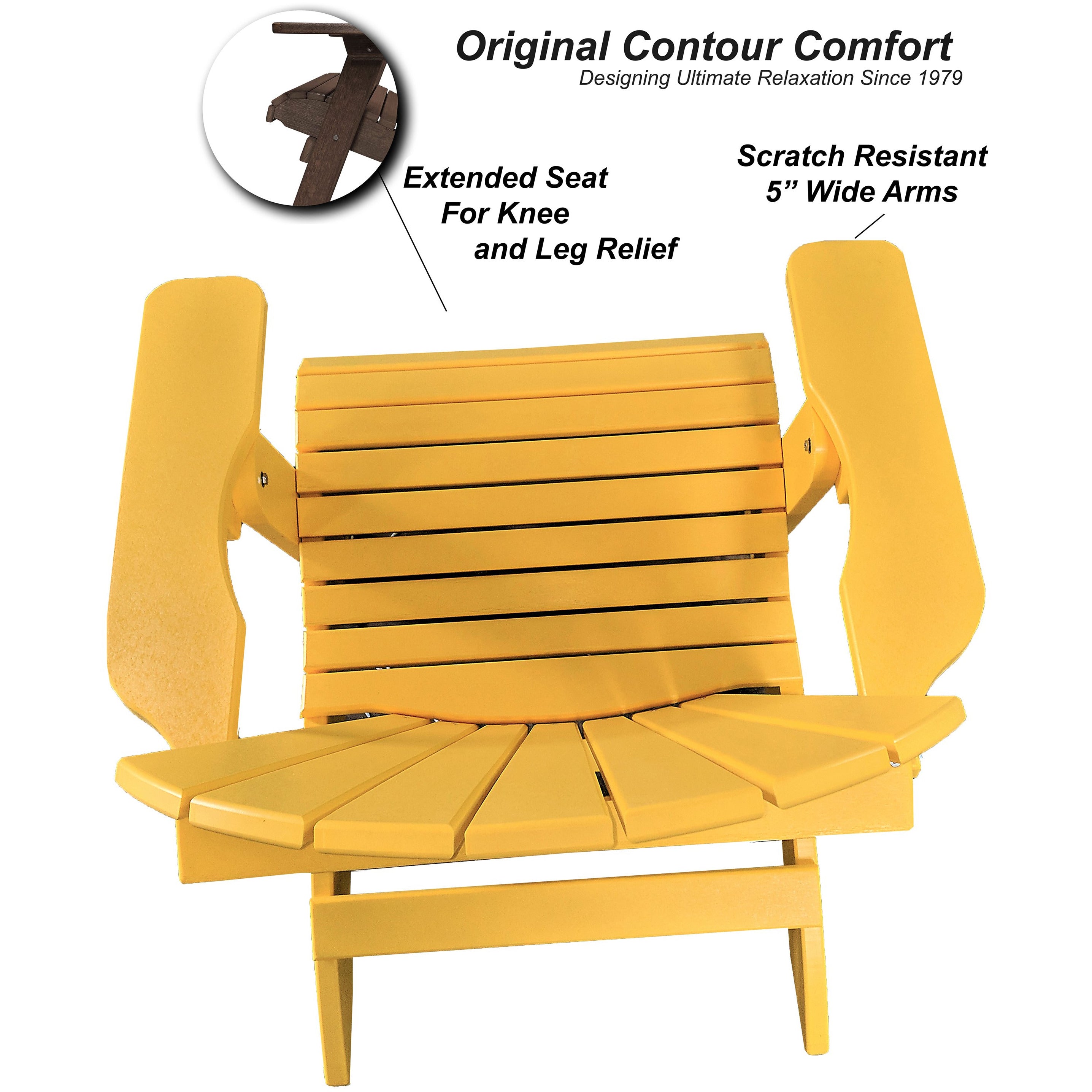 DuraWeather Poly&reg; King Size Folding Adirondack Chair - (Lemon Yellow)