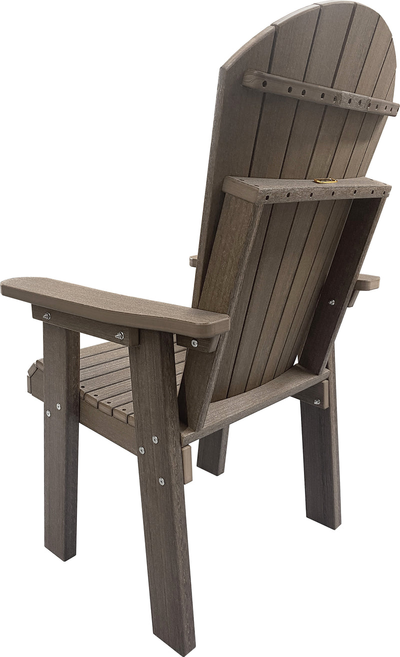 DuraWeather Poly® Upright Adirondack Chair & Two Tier 18" Round End Table Set