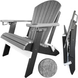 DuraWeather Poly&reg; Signature Collection King Size Folding Adirondack Chair (With Built In Cup Holders)