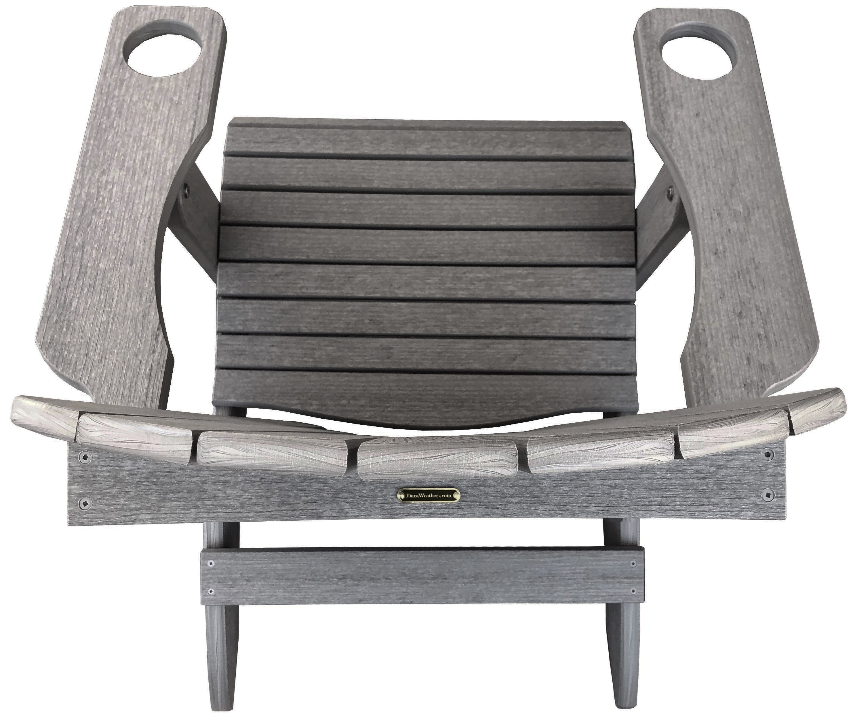 DuraWeather Poly&reg; Premium King Size Folding Adirondack Chair with Built-in Cup Holders