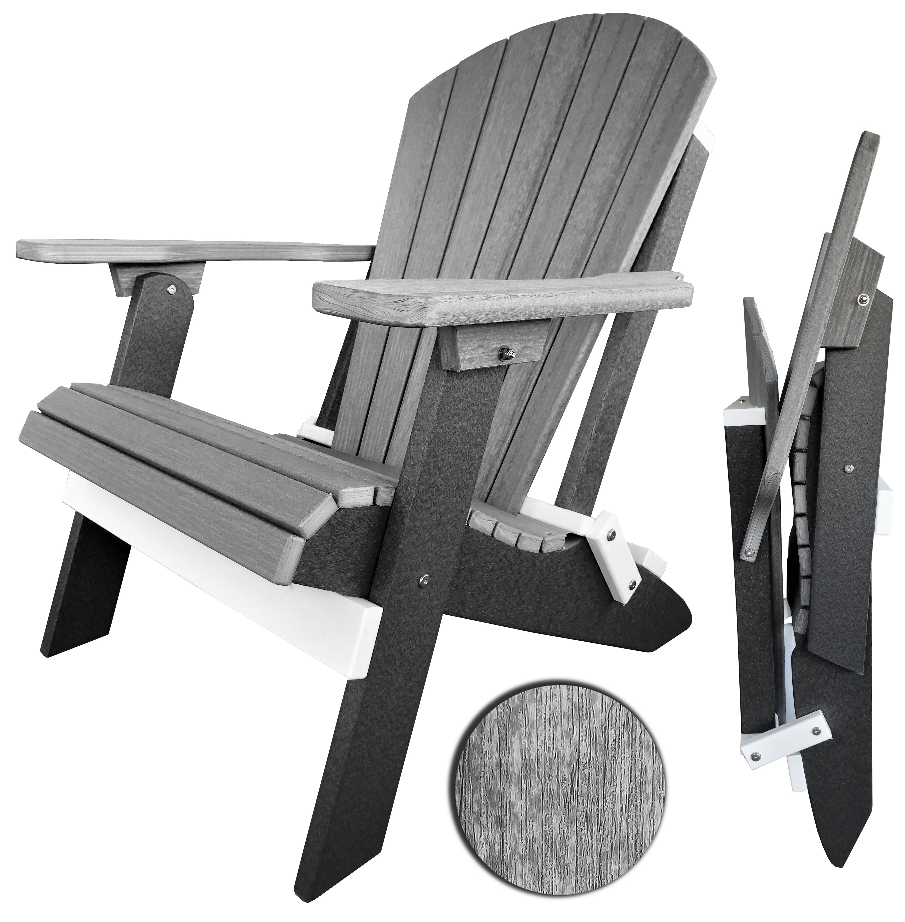 DURAWEATHER POLY® Set of 8 Folding Adirondack Chairs King-Size