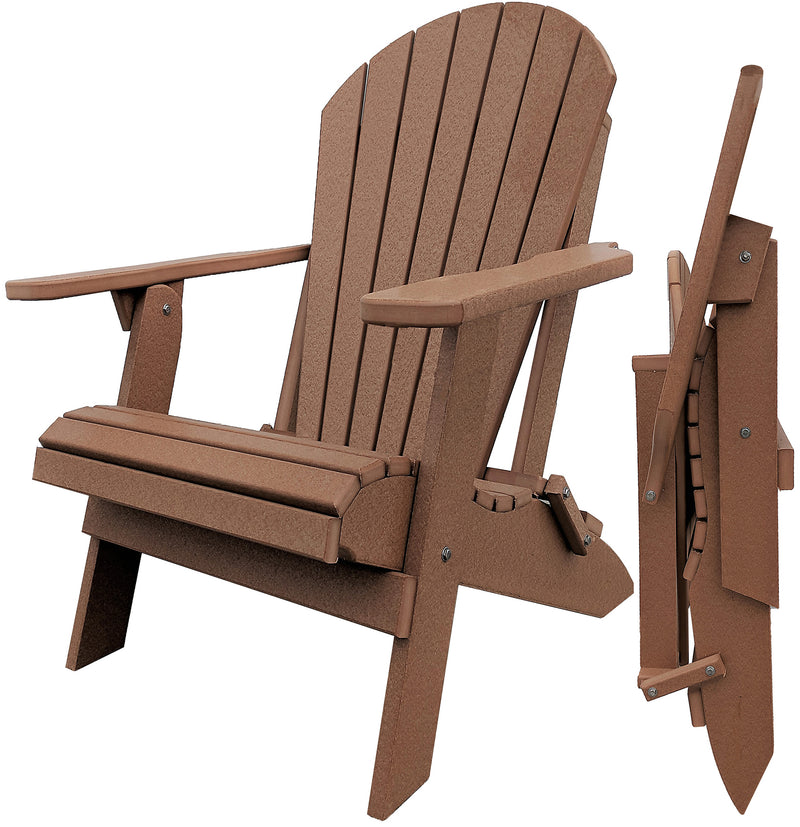 Set of 12 - DuraWeather Poly&reg; King Size Folding Adirondack Chairs