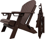DuraWeather Poly&reg; Premium King Size Folding Adirondack Chair with Built-in Cup Holders - (Chocolate Brown)