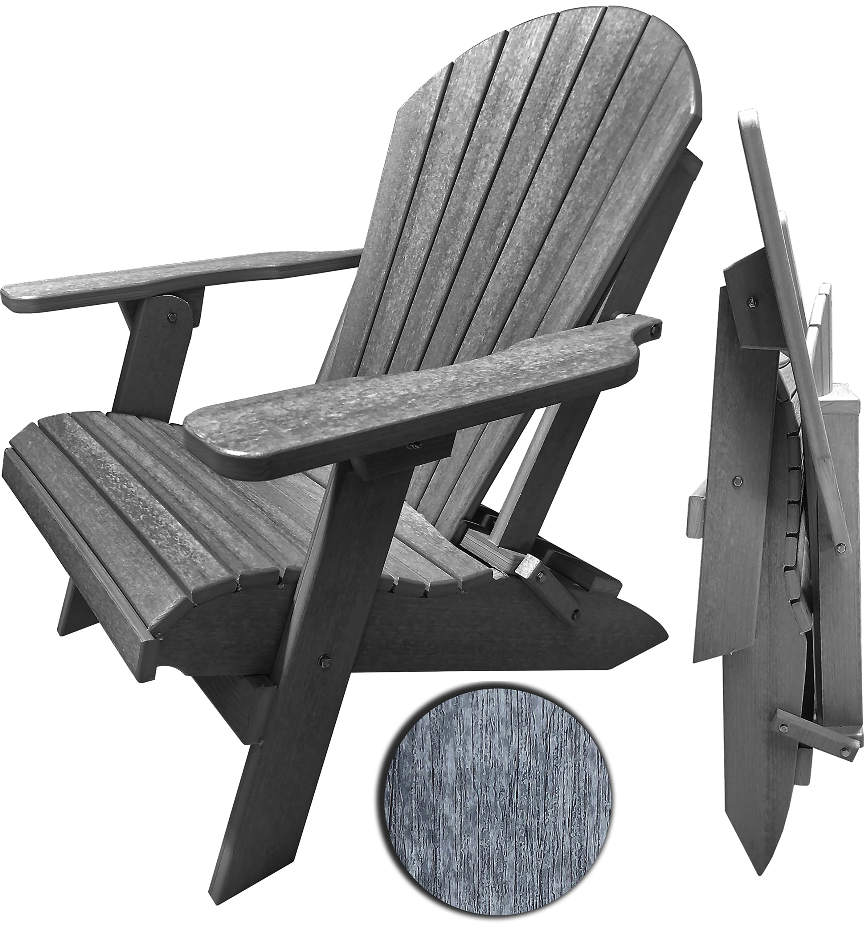 DURAWEATHER POLY® Folding Adirondack Chairs Set of 4 King-Size