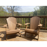 Unwind Edition Folding Poly wood Adirondack With Built-in Cupholders (Fireside Cedar)
