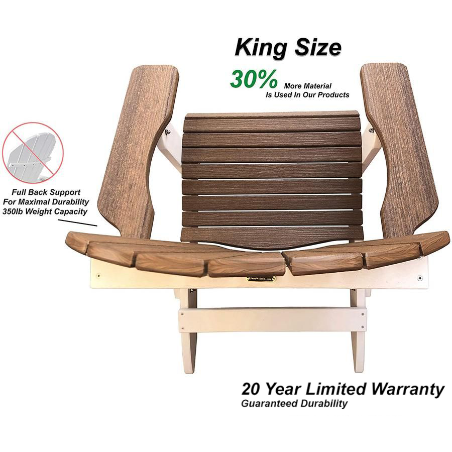 DURAWEATHER POLY® Set of 2 Folding Adirondack Chairs King Size + 1 Folding Side Table With Removable Tray