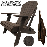 brazilain walnut duraweather king size folding adirondack chair all weather poly wood