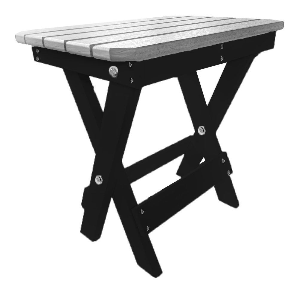 DURAWEATHER POLY® Folding Side Table w/ Removable Serving Tray - Ships Fully Assembled