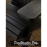 black duraweather king size folding adirondack chair all weather poly wood