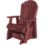 Classic Adirondack Loveseat Glider With Built In Tete-a-Tete Table Top With Umbrella Hole