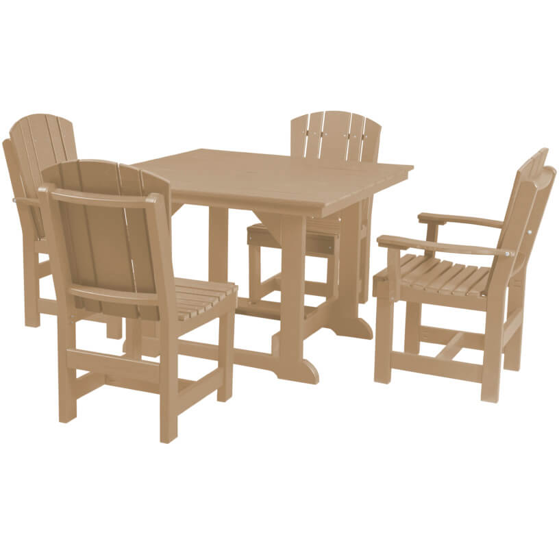 poly furniture dining set table and chairs poly resin lumber outdoor patio furniture duraweather