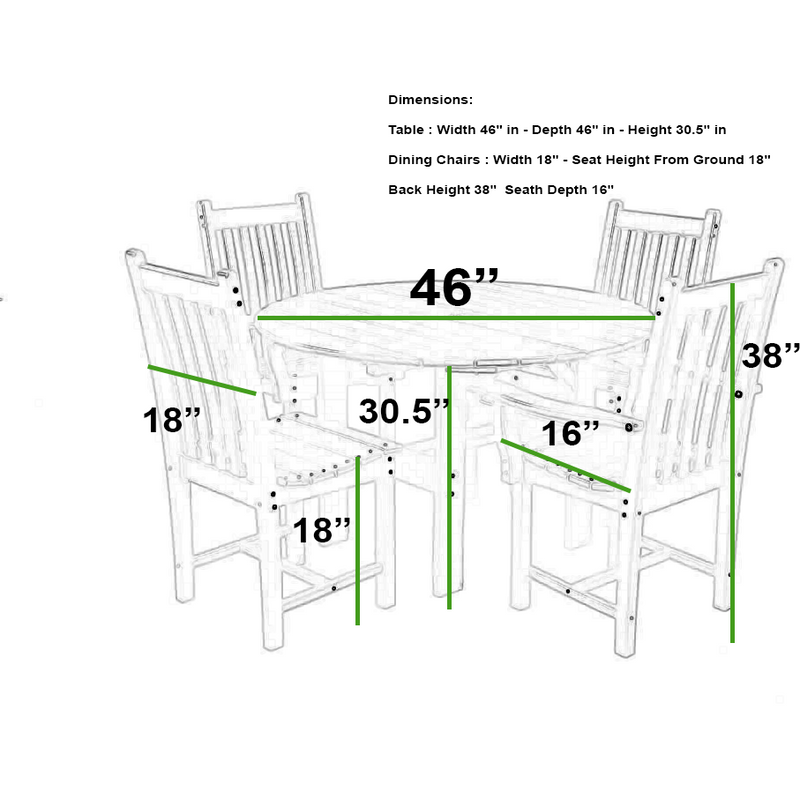 Providence 5 pc. Dining Set (46" in Table)