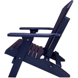 nautical navy duraweather king size folding adirondack chair all weather poly