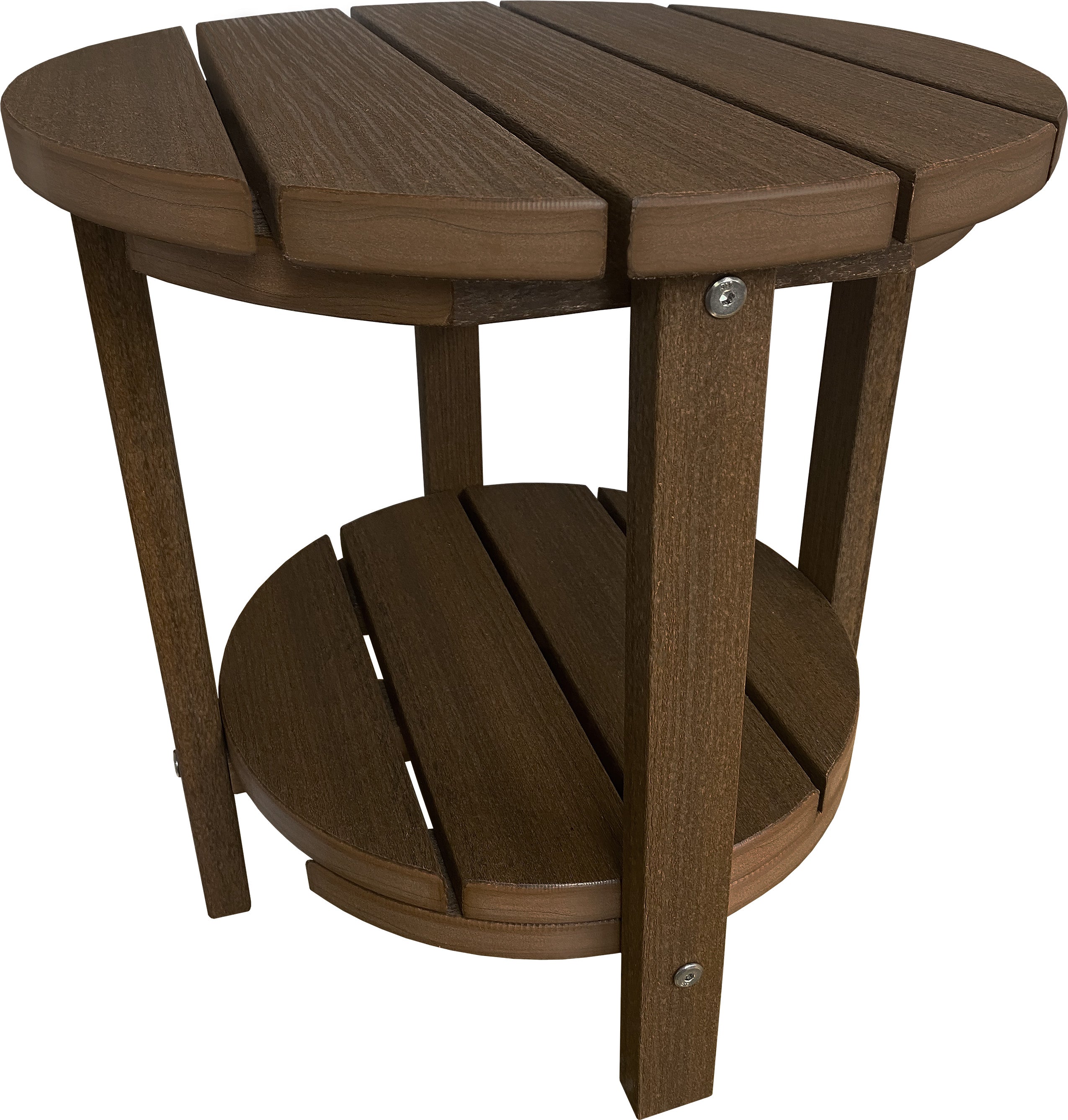 DuraWeather Poly® Upright Adirondack Chair & Two Tier 18" Round End Table Set