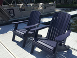 QUICK SHIP - DuraWeather Poly&reg; King Size Folding Adirondack Chair With Collapsible Cup Holders