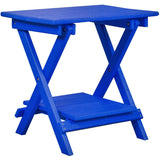 blue poly wood folding end table