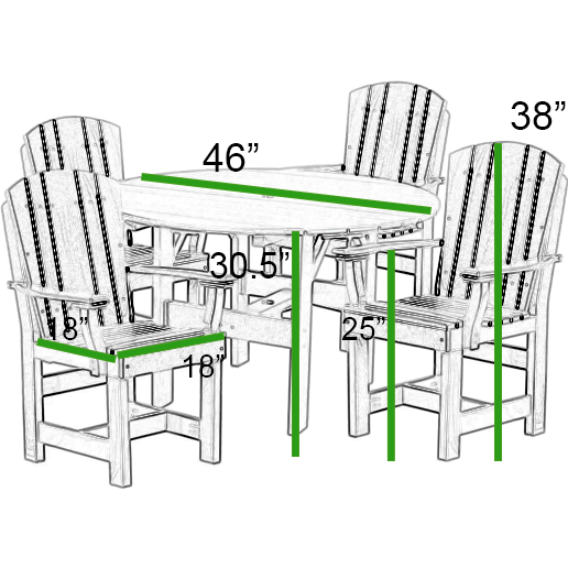 DURAWEATHER POLY® 5-Piece Plantation Dining Table Set