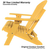 DuraWeather Poly&reg; King Size Folding Adirondack Chair - (Lemon Yellow)